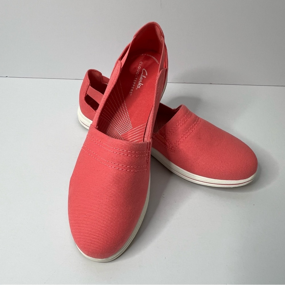 Clarks Women's Breeze Step II Pink Slip-On Shoes Sz 9.5